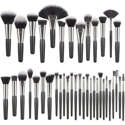 40 Delen Make-up Kwasten Set voor Oogschaduw Concealer Foundation Lip Zacht Houten Handvat Cosmetische Kwast gray