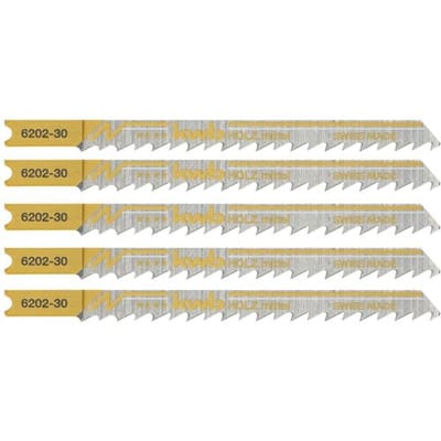 kwb 620235 Decoupeerzaagbladen, houtbewerking, HCS, universele schacht, Profi-Pack, 5x middel 5 stuk(s)