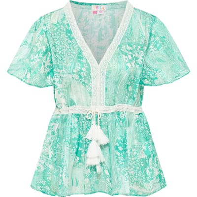 IZIA Blouse Dames Groen Wit