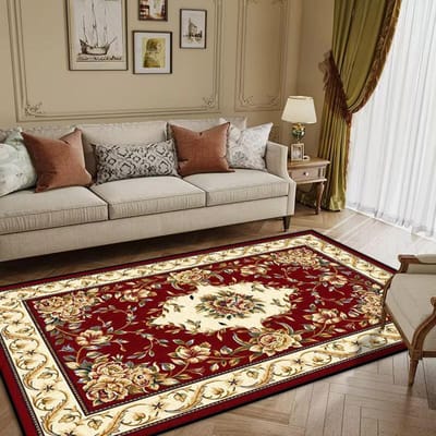Rood tapijt in Europese stijl voor woonkamer Luxe decoratie Huis Slaapkamer Kleed 200x300 cm Lounge Antislip Wasbare Vloermat Pluizig 60*90cm