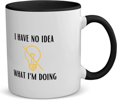Akyol - i have no idea what i am doing koffiemok - theemok - zwart - Quotes - geen idee wat ik doe - grappige tekst - quotes - verjaardagscadeau - verjaardag - cadeau - kado - geschenk - gift - 350 ML inhoud
