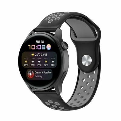 By Qubix - Sport Edition Siliconen band - Zwart + grijs - Geschikt voor Xiaomi Redmi Watch 5 Active / Redmi Watch 5 Lite