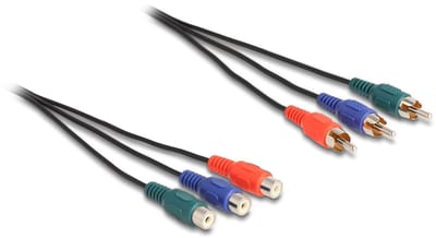 Delock RCA RGB Extension Cable 3 x male to 3 x female 3 m