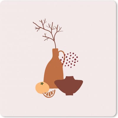 Muismat 20x20 cm - Mousepad Vazen - Fruit - Design - Muismatten - Kerst - Cadeau - Kerstcadeau voor mannen en voor vrouwen