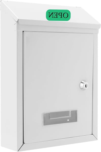 Inovra Plus - Wandmontage Brievenbus voor Outdoor | Wit | Ijzeren Postbus 30 x 217 x 7 cm