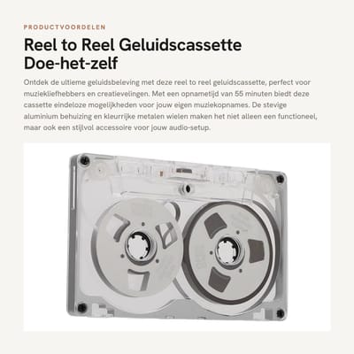 Dailygoods- Geluidscassette 55 Minuten - Aluminium Behuizing - ABS/Aluminiumlegering - Stevige Constructie - Muziekopnametape - Ideaal voor Muzikanten - Band