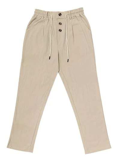 Livano Linnen Broek Heren - Zomerbroek - Volwassenen - Lange Broek - Pantalon - Strandbroek - Zomer - Ibiza Stijl - Beige - Maat S