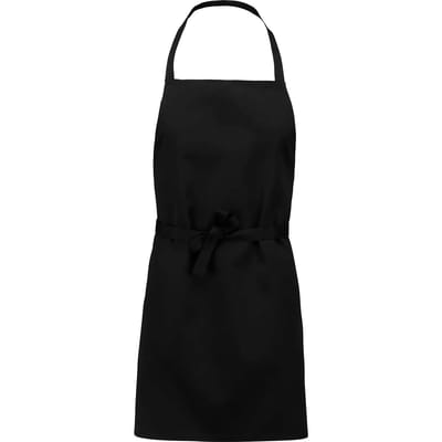Schort/Tuniek/Werkblouse Unisex One Size Kariban Black 80% Polyester, 20% Katoen
