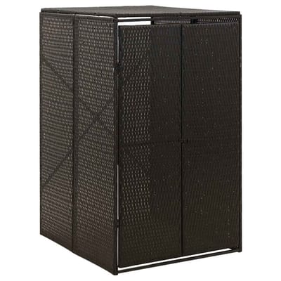 vidaXL - Containerberging - enkel - 70x80x117 - cm - poly - rattan - zwart