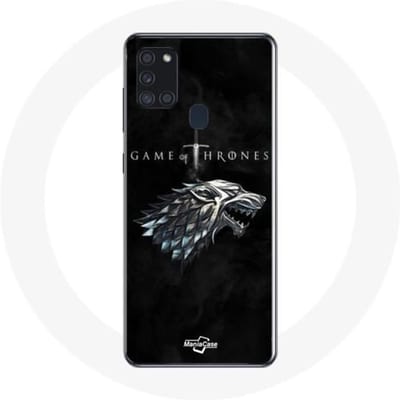 Coque pour Samsung Galaxy A21S Game of Thrones Saison 8 Le Trône de Fer La maison Stark Logo L'hiver