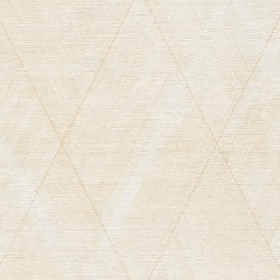 3D behang Profhome 388244-GU vliesbehang hardvinyl warmdruk in reliëf licht gestructureerd met chevron patroon glanzend crème beige 5,33 m2