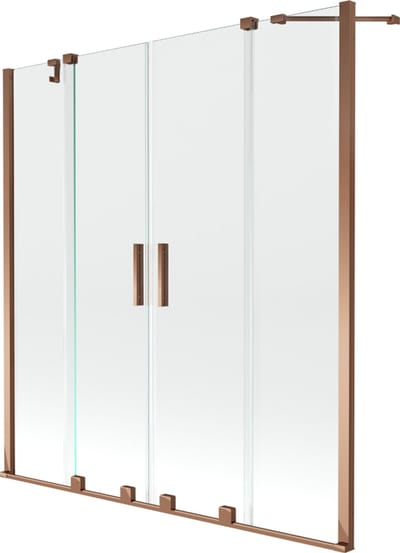 Mexen Velar Duo badwand 2-delige schuifwand 150 x 150 , transparant, roze goud - 896-150-000-02-60