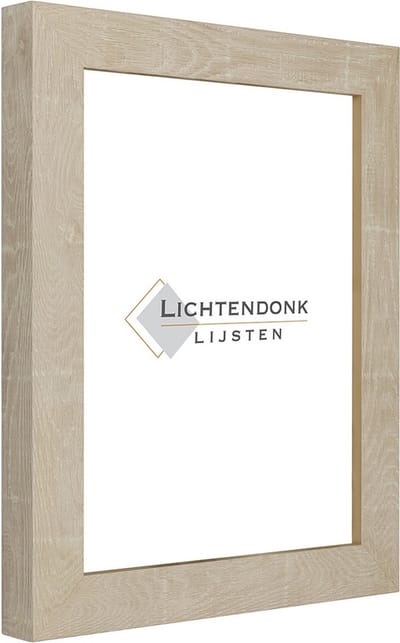 Fotolijst Zand Bruin - Houtlook - Fotomaat 10x15 - Ontspiegeld Glas - Art.nr. 55-541