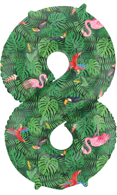 Folat - Folieballon Cijfer 8 Jungle Vibe - 86 cm