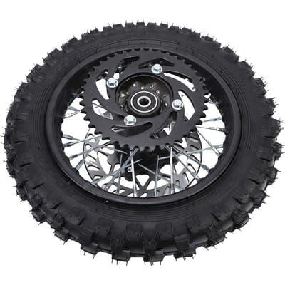 Assemblage de jante arrière 10 pouces Pneu 2.5 10 Axe 12 mm Disque de frein 190 mm Roue Jante pour Pit Bike 50 ml 110 ml gray
