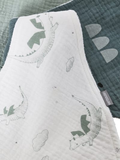 Vertbaudet Set met 3 slabbetjes van katoengaas