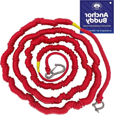 Anker Touw - Boot Bungee - Veilig Aanleggen - Schokabsorberend - 14 tot 50 voet - Rood