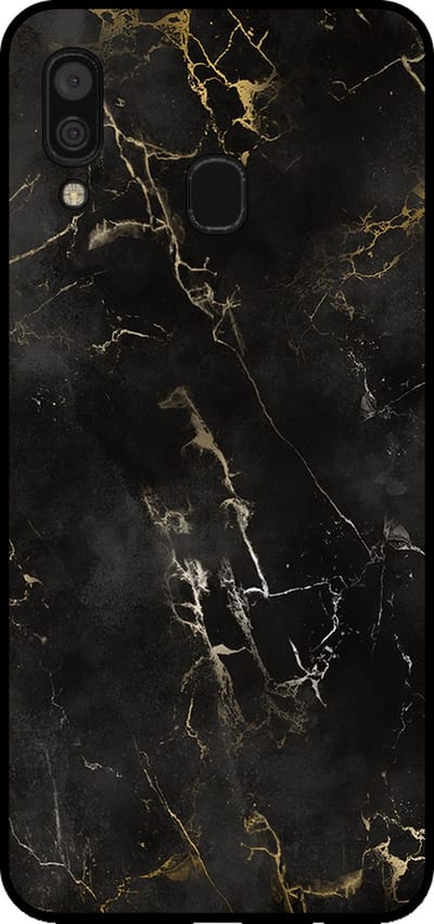 Smartphonica Telefoonhoesje voor Samsung Galaxy A30 met marmer opdruk - TPU backcover case marble design - Zwart geschikt voor Samsung Galaxy A30