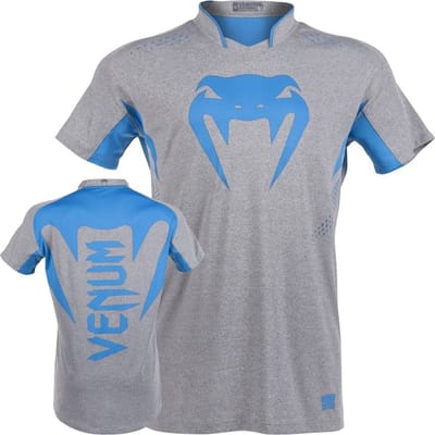 Venum Dry Tech Hurricane X FIT™ T-shirt Grijs Neo Blauw - XL