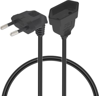 90 graden verlengkabel 2,5 A/250 V voor Eurostekker - Ideaal voor tv, pc en projector