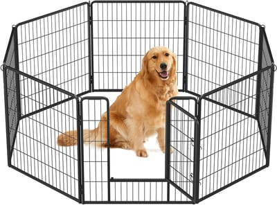 Feandrea - Puppyren - Vrijloopren voor Huisdieren - 8 Panelen DIY - Voor Binnen en Buiten - Draagbaar Ontwerp