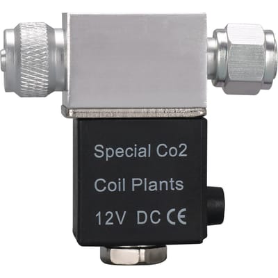 Magneetventiel voor aquarium CO2-systeemregelaar DC 12V-uitgang Sluit M10 * 1 externe draad enkel aan single head-EU plug zilver
