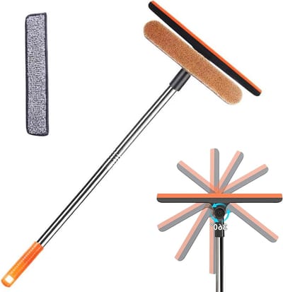 Allecto Plus - Professionele 3-in-1 raamreiniger met telescopische stang voor badkamer, douche en auto