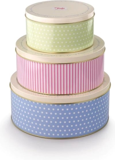 Tala Originals - Koekblikken Set – 3 Luchtdichte Koekblikken – Pastel – Voor Koekjes, Cake & Taart – Stapelbaar & Duurzaam – Met Afsluitdeksel