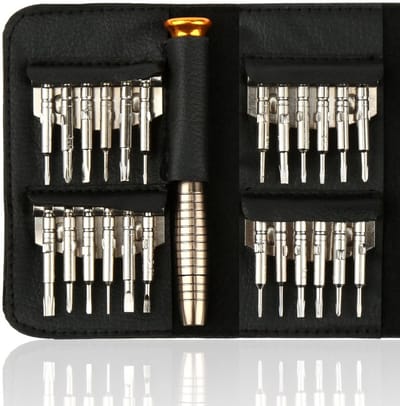 VT Goods - Precisie schroevendraaierset - Mini-gereedschapsset voor bril en laptop - Draagbare schroevendraaierset met 24 bits - Compact en prak...
