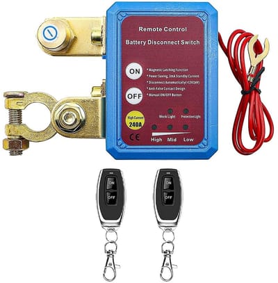 Allecto - Draadloze afstandsbediening - Accu-isolatieschakelaar - Voorkom lege accu - 12V - Antidiefstal schakelaar - Geschikt voor auto, camper, v...