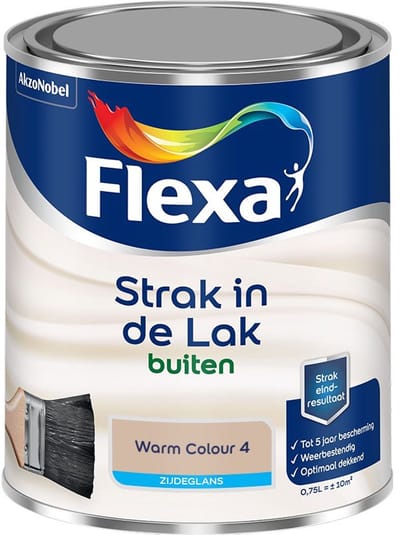 Flexa - Strak In De Lak Buitenlak Zijdeglans - Warm Colour 4 - Mengverf - 750 Ml