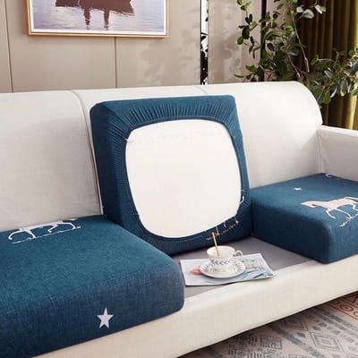 Airldianer Housse de Coussin de Siège de Canapé Imprimée Protecteur de Meuble Housse de Canapé d'Angle Florale Housse de Canapé Élastique 10 tailles Normal Size1(S)-1pc white