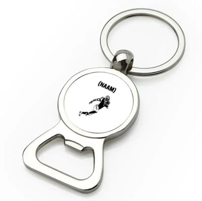 Akyol - american football met je eigen naam flesopener - American football - sport liefhebbers - nfl - verjaardag - verjaardagscadeau - mensen die houden van american football - cadeau - kado - geschenk - gift - 9 bij 3 cm