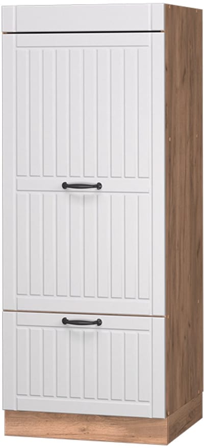 Vicco Hoge kast Fame-Line, Wit landelijk/Goudkleurig Eiken, 60 cm