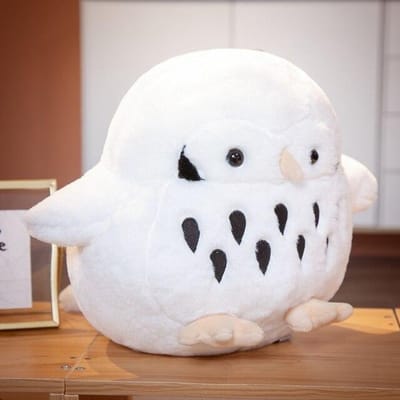 38 /45cm Leuke Uil Pluche Kussen Cartoon Dier Poppen Gevuld Zacht Nachtuil Pluche Speelgoed Schattig Bank Rugkussen Voor Kinderen Meisjes 38cm wit