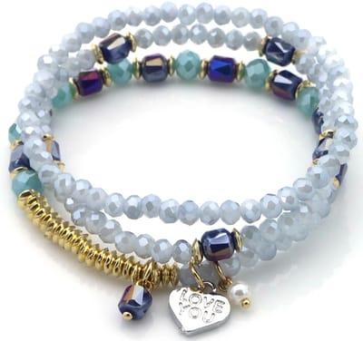 Kralen Armband - Hart - armbandenset - elastiek - multicolor - cadeau - geschenk - verjaardag - feest - feestdagen – valentijn – cadeau