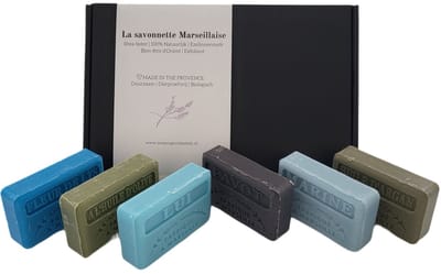 Soap bar cadeauset savon de marseille zeep Fleur de lys, Lui, Marine, Opium, Huile d'argan, Huile d'olive - papa - vaderdag - valentijn cadeautje voor hem