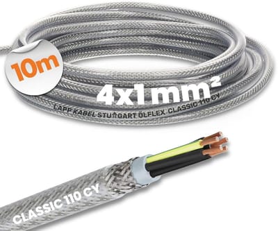 4-aderige afgeschermde besturingskabel 4x1 mm² - 10 meter - Geschikt voor installatie- en machinebouw