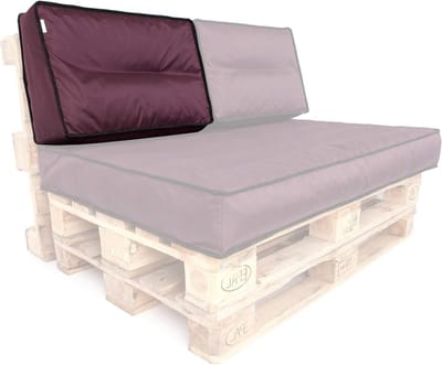 Palletkussen Rugleuning - Tuinkussen Outdoor - Comfortabel Zitten - Afneembare Hoes - 60 x 40 cm - Wijnrood