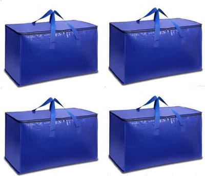 Verhuisdozen Opbergzakken - Opbergdozen Wasbaar - Kleding Opslag - Sterk Gelamineerd Materiaal - 69x35x38 cm - Blauw