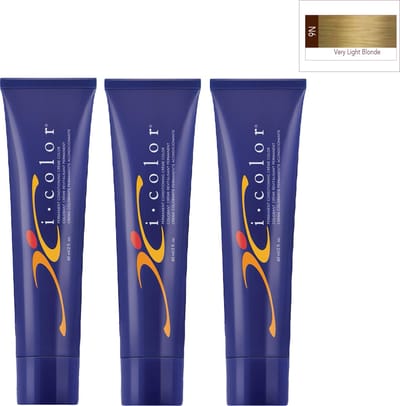 ISO i color Permanent Conditioning Crème Color 60ml 9N (9.0) Very Light Blonde x 3 tubes