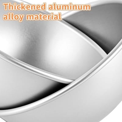 Set van 2 Halve Ronde Bakvormen van 20 cm - Aluminium Mallen voor Taarten, Cake en Verjaardagsfeestjes