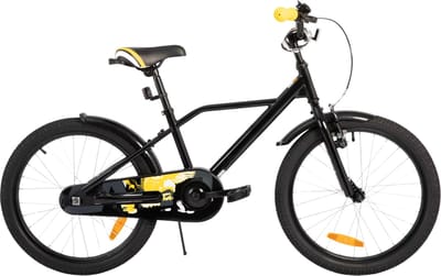 Kinderfiets – Voor jongens 3-9 jaar – Met stabilisatoren, handrem en terugtraprem – 30-51 cm, zwart