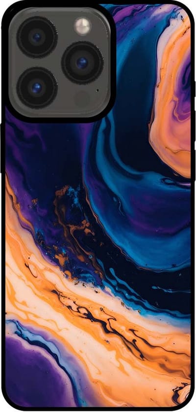 Smartphonica Telefoonhoesje voor iPhone 13 Pro marmer look - backcover marmer hoesje - Blauw geschikt voor iPhone 13 Pro