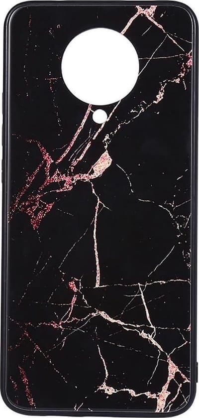 Shop4 - Poco F2 Pro Hoesje - Harde Back Case Marmer Zwart