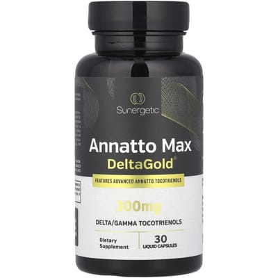 Sunergetic, Annatto Max Delta Gold®, 300 mg, 30 vloeibare capsules
