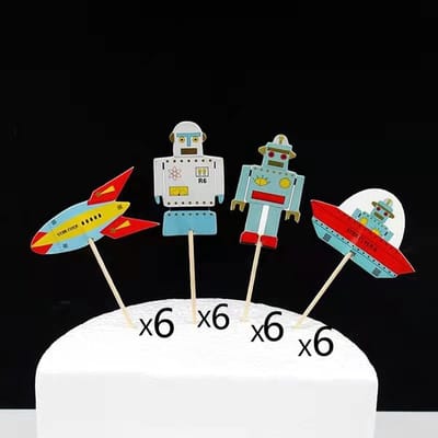 Dailygoody - Taartversiering - Cupcake-toppers - Verjaardagstaarttopper - 24 stuks - Babyshower-taart versieren - Decoratief - Geschikt voor feestelij