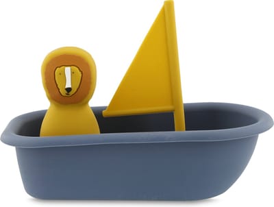 Trixie Badspeelgoed Zeilboot - Mr. Lion â€“ Siliconen Bad Speelgoed â€“ Drijvend Speelgoed voor Peuters â€“ Vanaf 12 Maanden