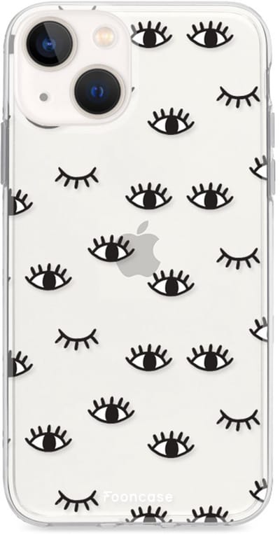 Fooncase Hoesje Geschikt voor iPhone 13 Mini - Shockproof Case - Back Cover / Soft Case - Eyes / Ogen