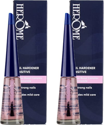 Herome 2-Pack Nagelverharder en Base Coat - Nail Hardener Sensitive - met Keratine verbetert de Conditie van de Nagels - TFS Hars- en Tolueenvrij - 2*10ml